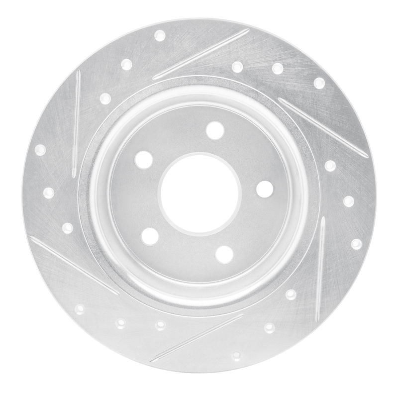 Mazda CX-9 Brake Rotor (1) - Rear Right - R1 Concepts - Drilled & Slotted - Silver - `16-`23